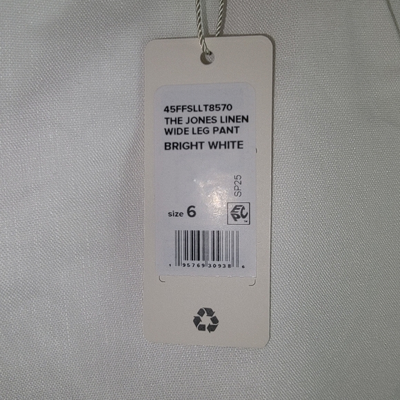 Favorite Daughter The Jones Linen Wide Leg Pants Bright White - Picture 7 of 15